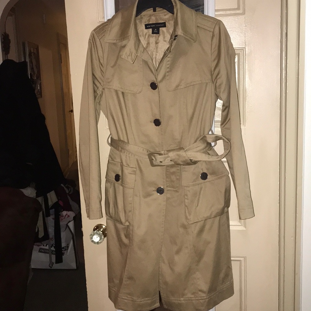 NY & Co Tan Trench Coat - size Medium!